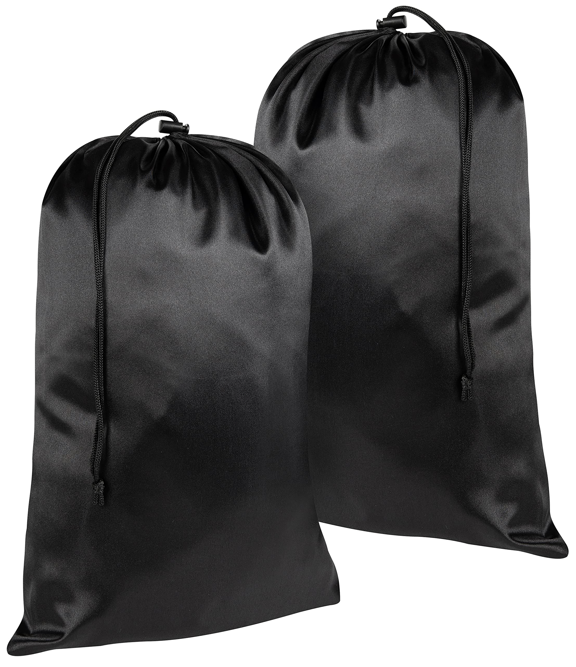 Satin Bags with Drawstring and Toggle (1 Piece, Black)