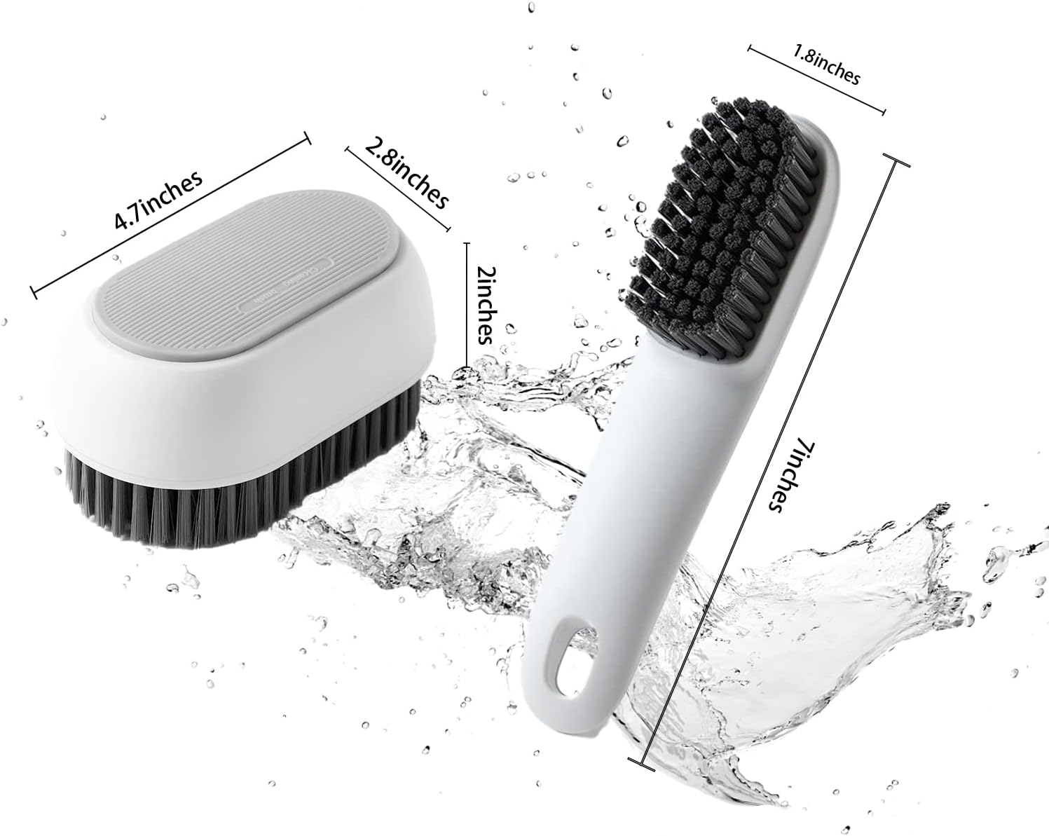 2 Pieces Laundry Brush Shoe Brush Household Cleaning Scrub Brush Soft Bristle Brush Nylon Scrubbing Brushes